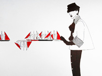 Stylos sur papier / 32x24